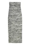 Alberta Ferretti Gonna Midi In Bouclé Knit In Black