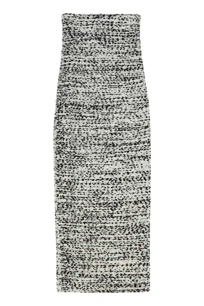 Alberta Ferretti Gonna Midi In Bouclé Knit In Multi