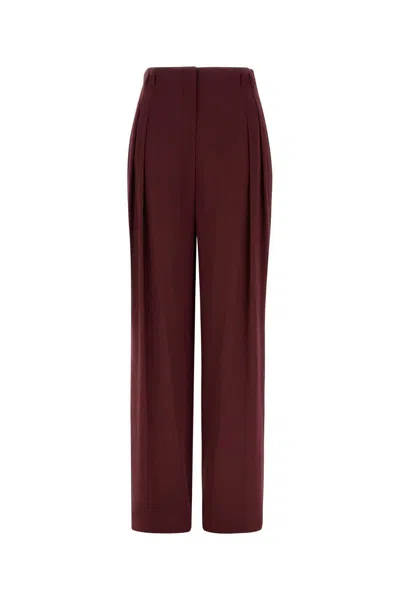 Alberta Ferretti Grape Crepe Wide-leg Pant In Brown