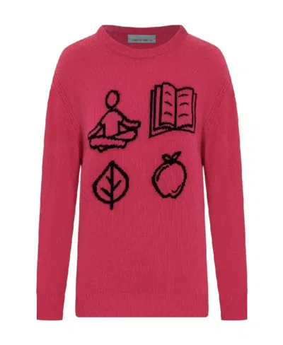 ALBERTA FERRETTI ALBERTA FERRETTI GRAPHIC INTARSIA CREWNECK SWEATER