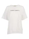 Alberta Ferretti Relaxed Fit Cotton T-shirt With Poetic Text Detail In White