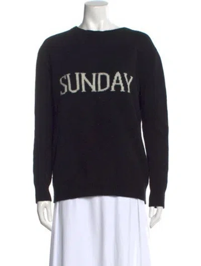 Pre-owned Alberta Ferretti Graphic Print Crew Neck Sweater In Black