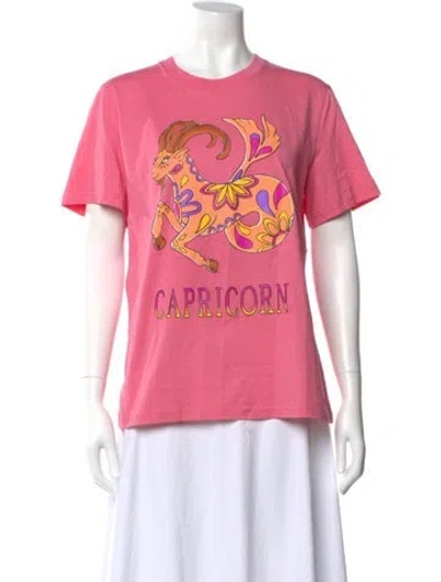 Pre-owned Alberta Ferretti Graphic Print Crew Neck T-shirt In Pink