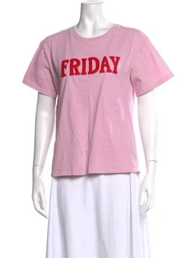 Pre-owned Alberta Ferretti Graphic Print Crew Neck T-shirt In Pink
