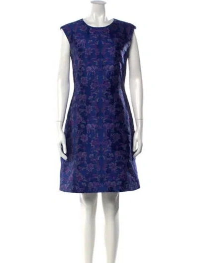 Pre-owned Alberta Ferretti Graphic Print Knee-length Dress In Blue