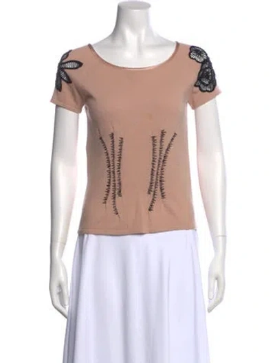 Pre-owned Alberta Ferretti Graphic Print Scoop Neck T-shirt In Pink