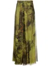 Alberta Ferretti Graphic-print Skirt In Grün