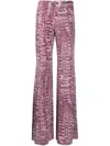 Alberta Ferretti Graphic-print Straight-leg Trousers In Pink
