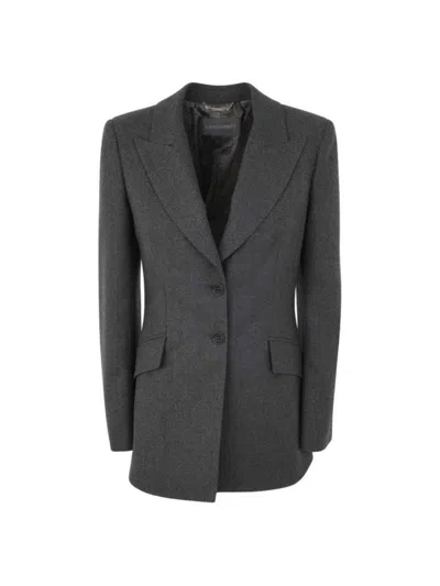 Alberta Ferretti Gray Single-breasted Blazer