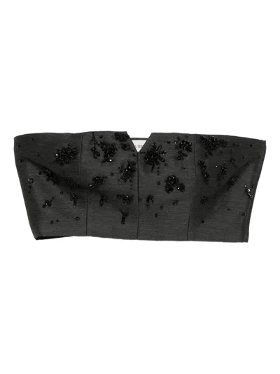 Alberta Ferretti Gray Top In Black