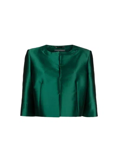 Alberta Ferretti Green Collarless Jackets