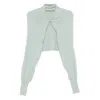 Alberta Ferretti Button-fastening Cropped Cardigan In Blue