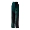 Alberta Ferretti Green Print Velvet Pants In Green