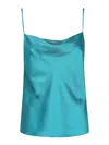 Alberta Ferretti Relaxed Fit Satin-like Acetate Top With Adjustable Straps In Green