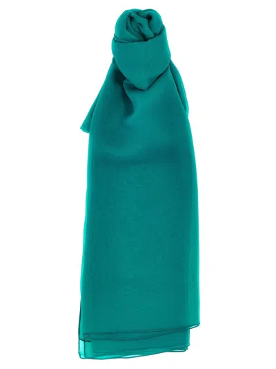 Alberta Ferretti Sheer Silk Stole Lightweight Soft Texture In Green