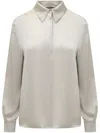 Alberta Ferretti Satin Shirt In White