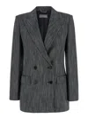Alberta Ferretti Woman Blazer Black Size 10 Viscose In Grey