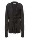 Alberta Ferretti Alberta Ferreti Sweater In Merino Wool With Floral Embroidery In Black