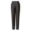 Alberta Ferretti Satin Trousers Embroidered Lapel In Gray