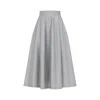 Alberta Ferretti High-waisted Midi Skirt With Structured Pleats In Gray