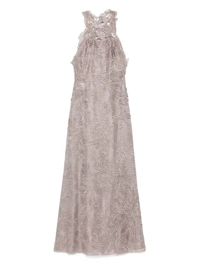 ALBERTA FERRETTI GUIPURE-LACE MAXI DRESS