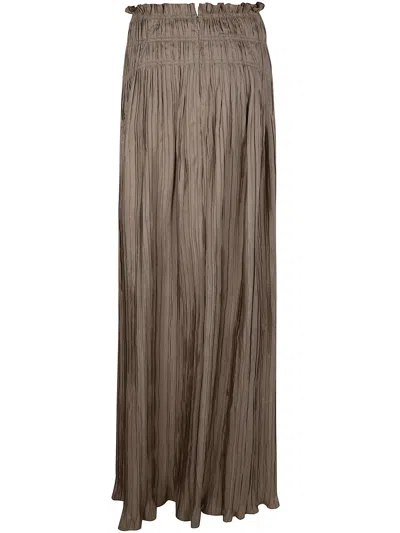 Alberta Ferretti Habotay Maxi Skirt In Beige