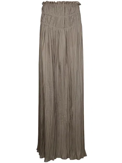 Alberta Ferretti Habotay Maxi Skirt Clothing In Beige