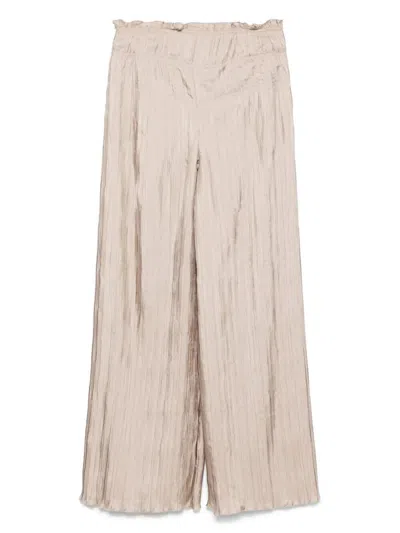 Alberta Ferretti Habotay Trousers Clothing In Beige