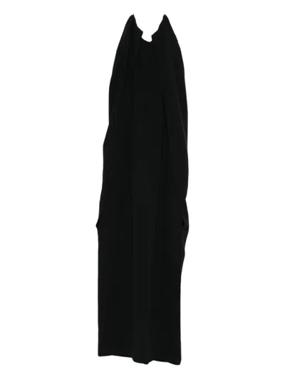 Alberta Ferretti Halter-neck Midi Dress In Black
