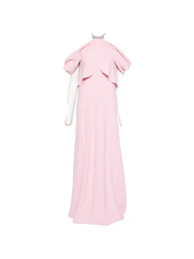 Alberta Ferretti Halterneck Maxi Dress In Pink
