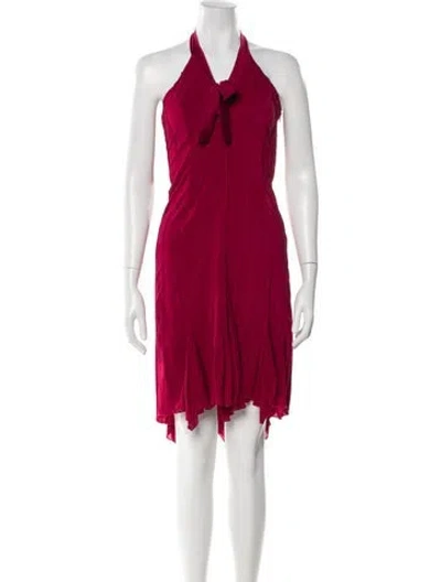 Pre-owned Alberta Ferretti Halterneck Mini Dress In Red