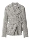 Alberta Ferretti Herringbone-pattern Jacket In Gray