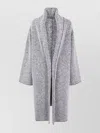 Alberta Ferretti Herringbone Textured Long Sleeve Coat In Gray