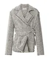 Alberta Ferretti Herringbone-pattern Jacket In Gray