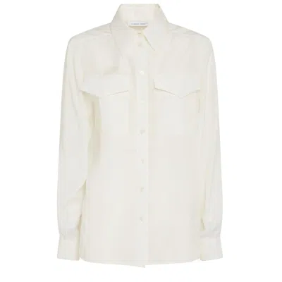 Alberta Ferretti High-low Hem Poplin Shirt In White