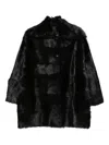 Alberta Ferretti High-neck Buttoned Coat In Black
