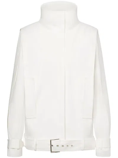 Alberta Ferretti High-neck Jacket In White