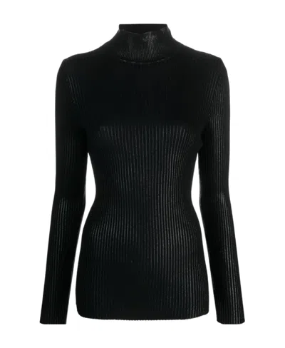 ALBERTA FERRETTI HIGH-NECK RIBBED-KNIT JUMPER