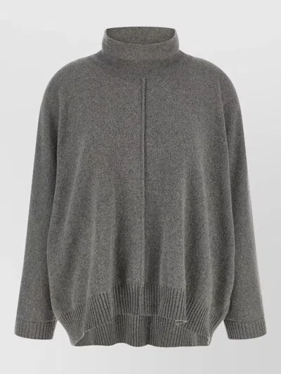 Alberta Ferretti High Neck Sweater Relaxed Fit Design In Green