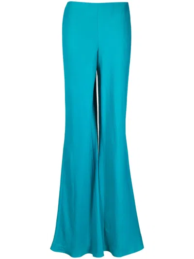 Alberta Ferretti High-rise Flared Trousers In Blue