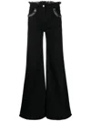 Alberta Ferretti High-rise Wide-leg Jeans In Black