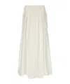 Alberta Ferretti Sheer Pleated High-waisted Midi Skirt In White