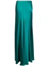 Alberta Ferretti High Waist Maxi Skirtin In Green Silk In Green