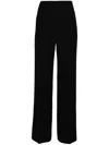 Alberta Ferretti High-waisted Tailored Satin Trousers In Black