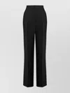 Alberta Ferretti High Waist Straight Leg Trousers With Side Pockets In Black