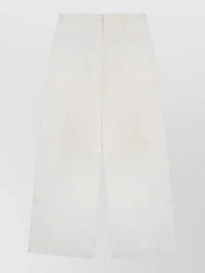 Alberta Ferretti High Waist Tailored Trousers Wide Leg In White