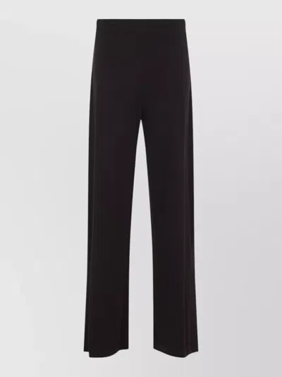 Alberta Ferretti High Waist Trousers Wide Leg Cut In Black