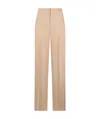 Alberta Ferretti Enver Satin Palazzo Pants In Nude