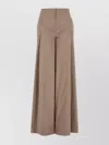 Alberta Ferretti Cappuccino Stretch Cotton Wide-leg Pant