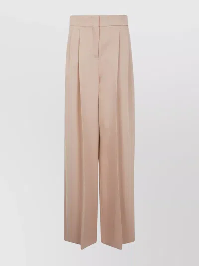 Alberta Ferretti High Waist Wide Leg Trousers In Pink